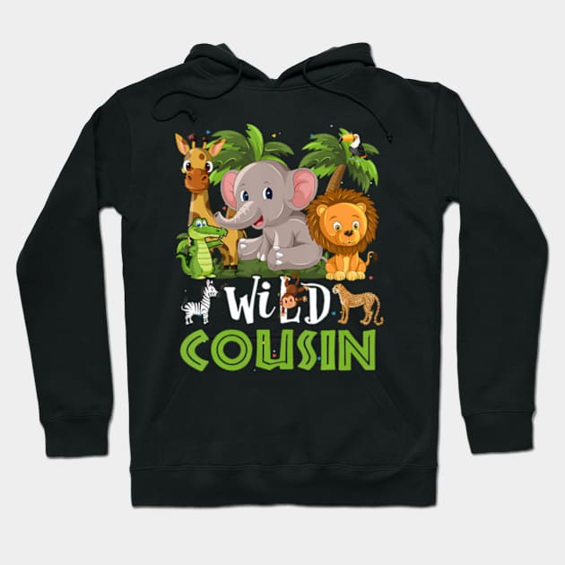 Cousin Of The Wild One Birthday 1st Jungle Family Hoodie by Eduardo